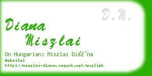 diana miszlai business card